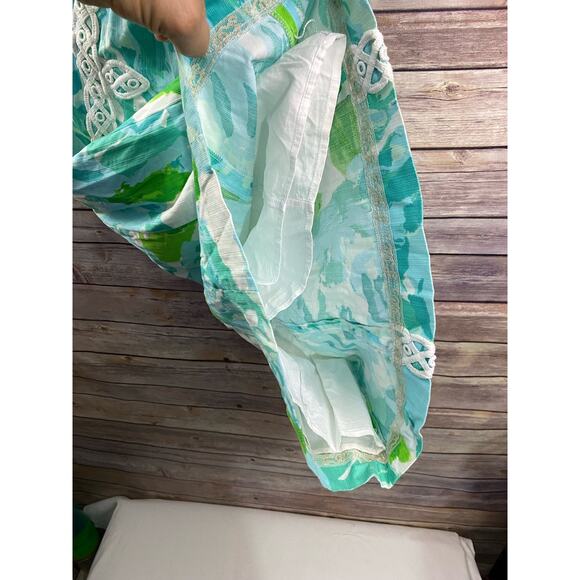 Lilly Pulitzer Tansy Poolside Blue Strapless Dress Size 6 Tropical - Picture 13 of 16